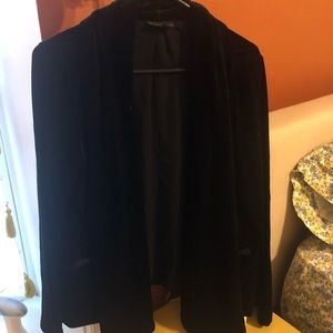 Velvet waterfall blazer